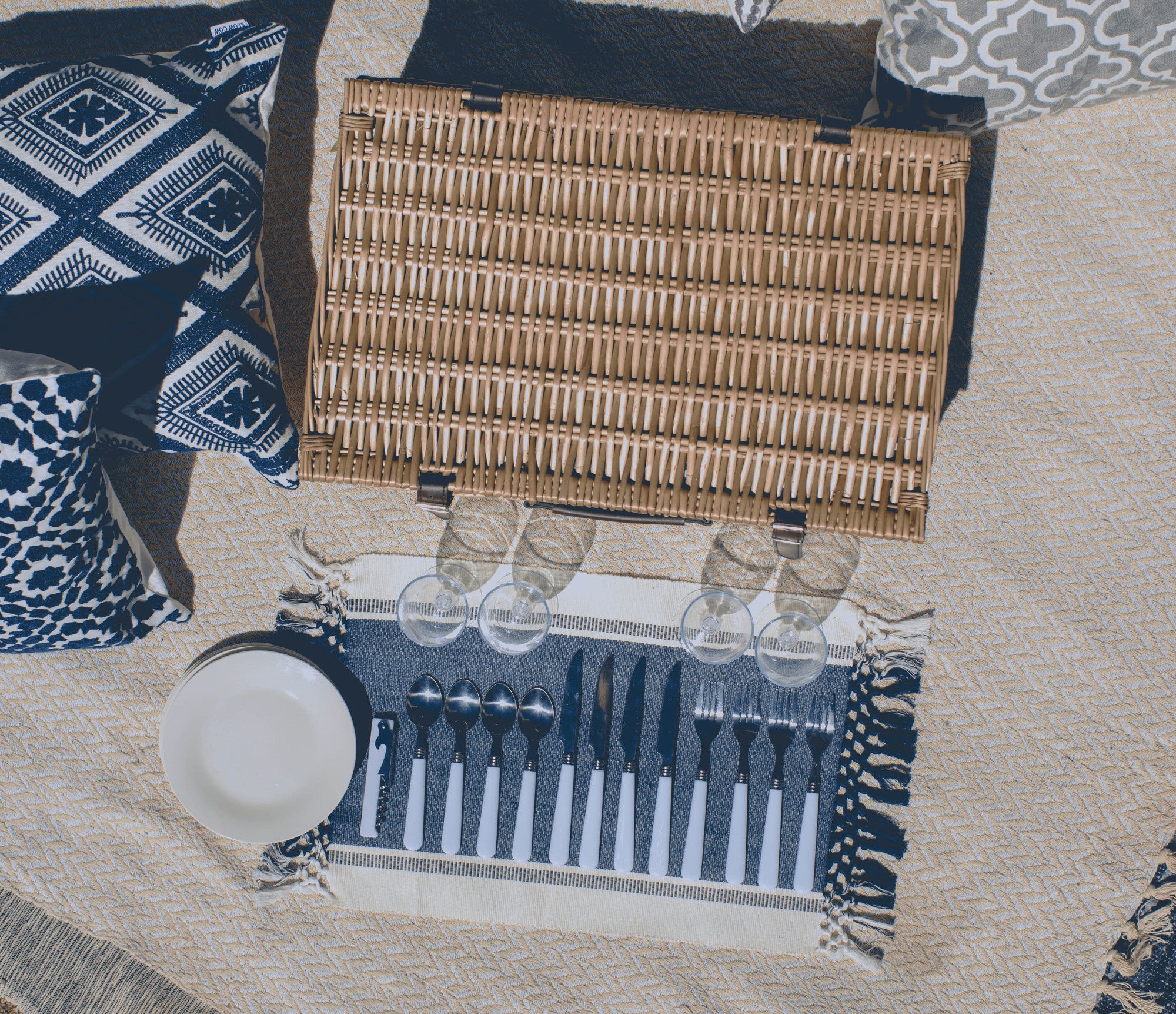 Navy Blue & White Stripe