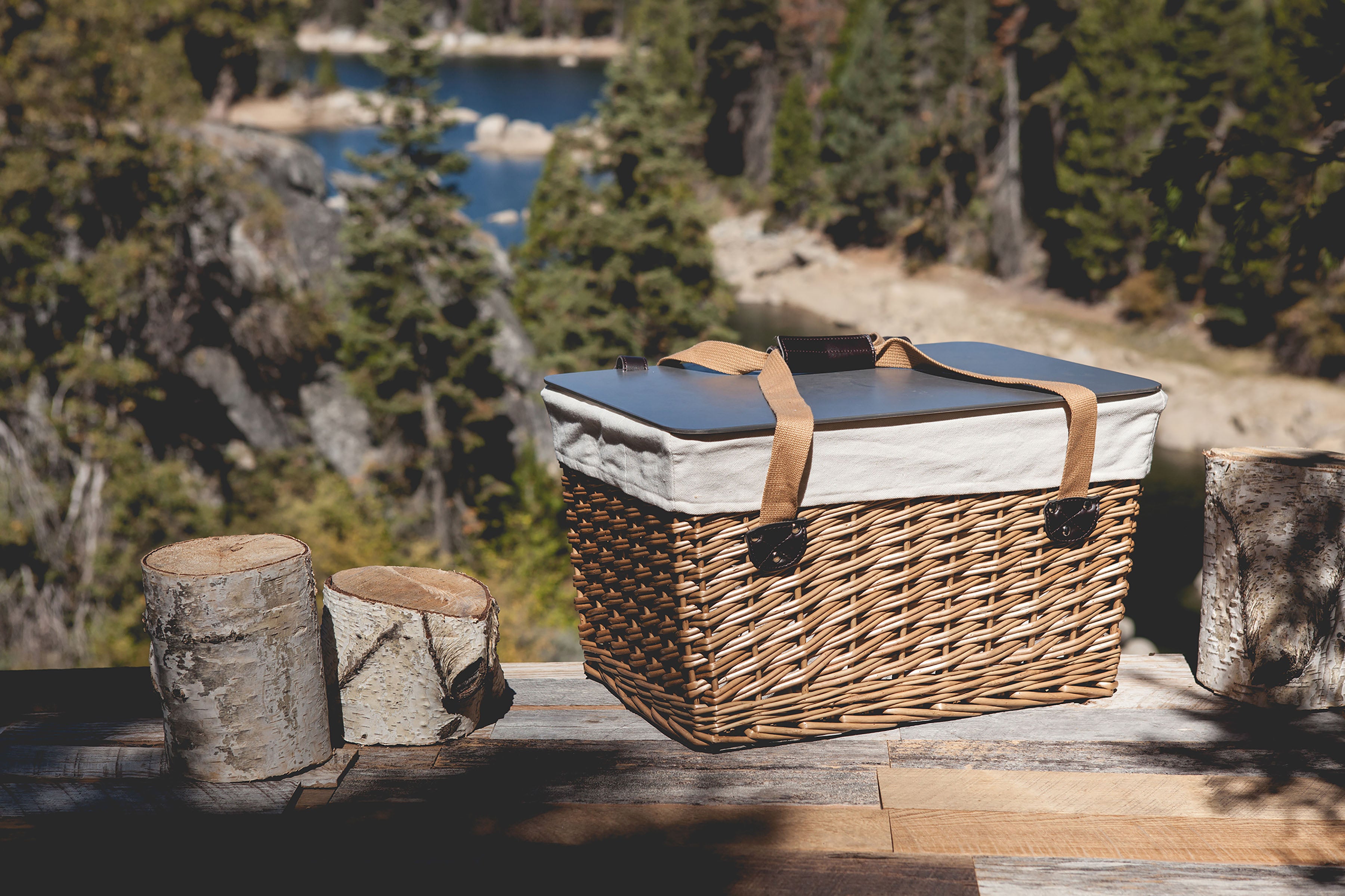 Canasta Grande Wicker Basket-Picnic Time Family of Brands