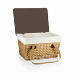 Beige Canvas with Red & White Gingham Pattern Lid