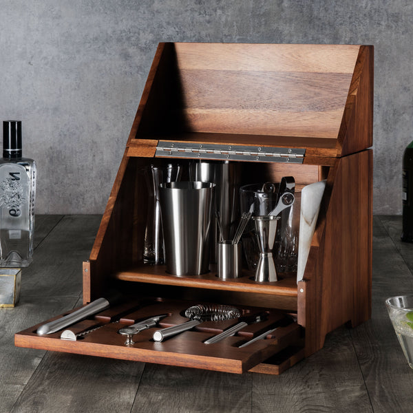 Madison Acacia Tabletop Bar Set-Picnic Time Family of Brands