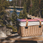 Beige Canvas with Red & White Gingham Pattern Lid
