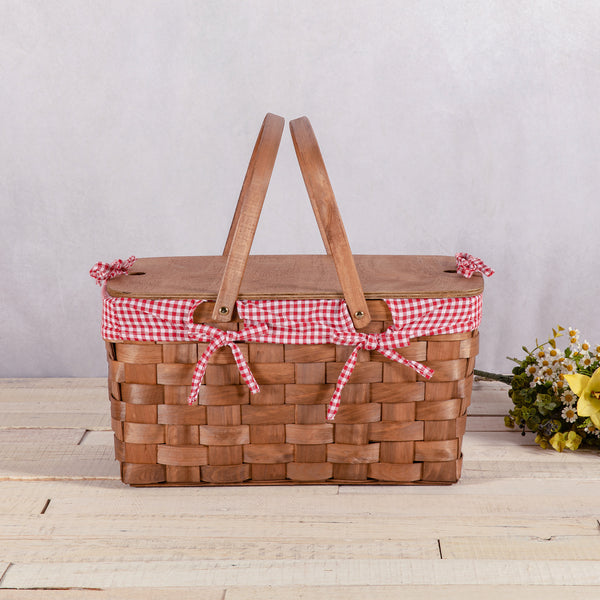 Kansas Handwoven Wood Picnic Basket-Picnic Time Family of Brands