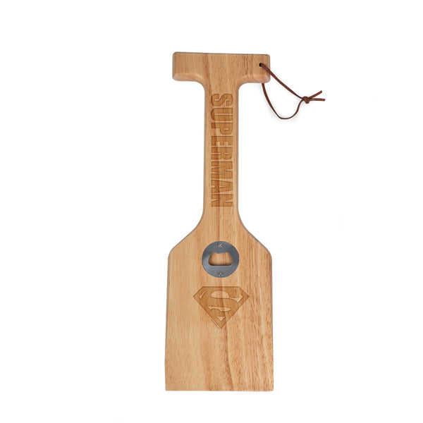 Superman - Hardwood BBQ Grill Scraper with Bottle Opener-Picnic Time Family of Brands