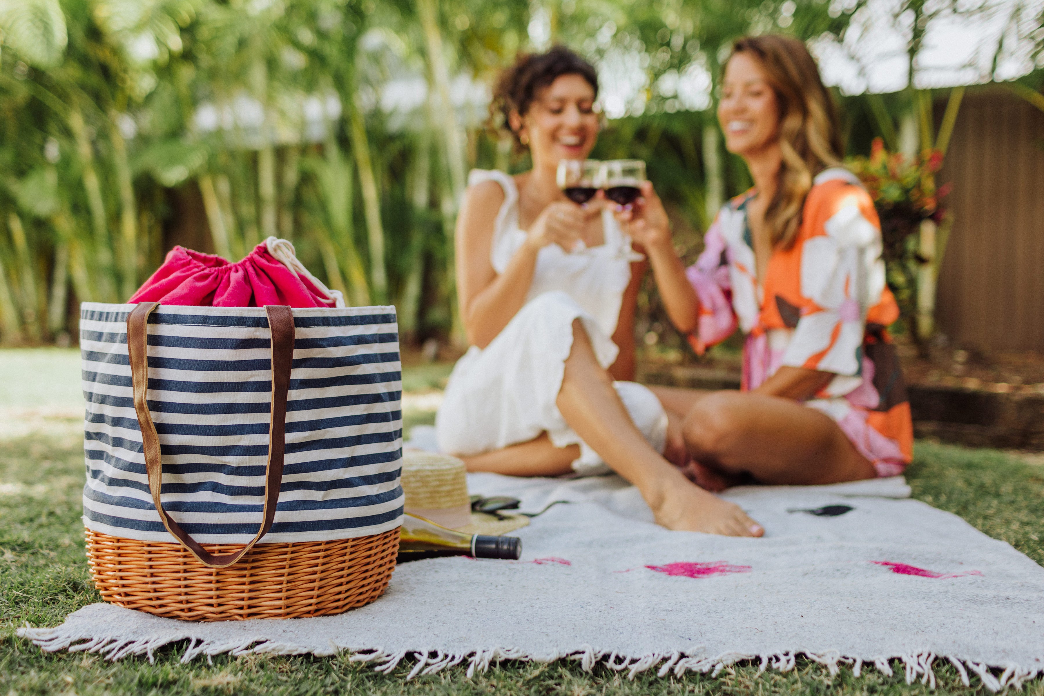 Coronado Canvas and Willow Basket Tote-Picnic Time Family of Brands