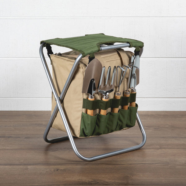 Gardener Folding Seat with Tools-Picnic Time Family of Brands