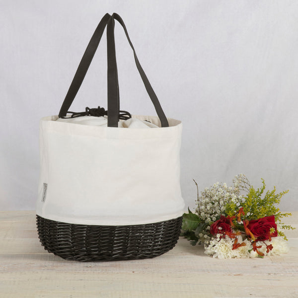 Coronado Canvas and Willow Basket Tote-Picnic Time Family of Brands