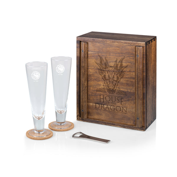 House of the Dragon - Pilsner Beer Glass Gift Set-Picnic Time Family of Brands