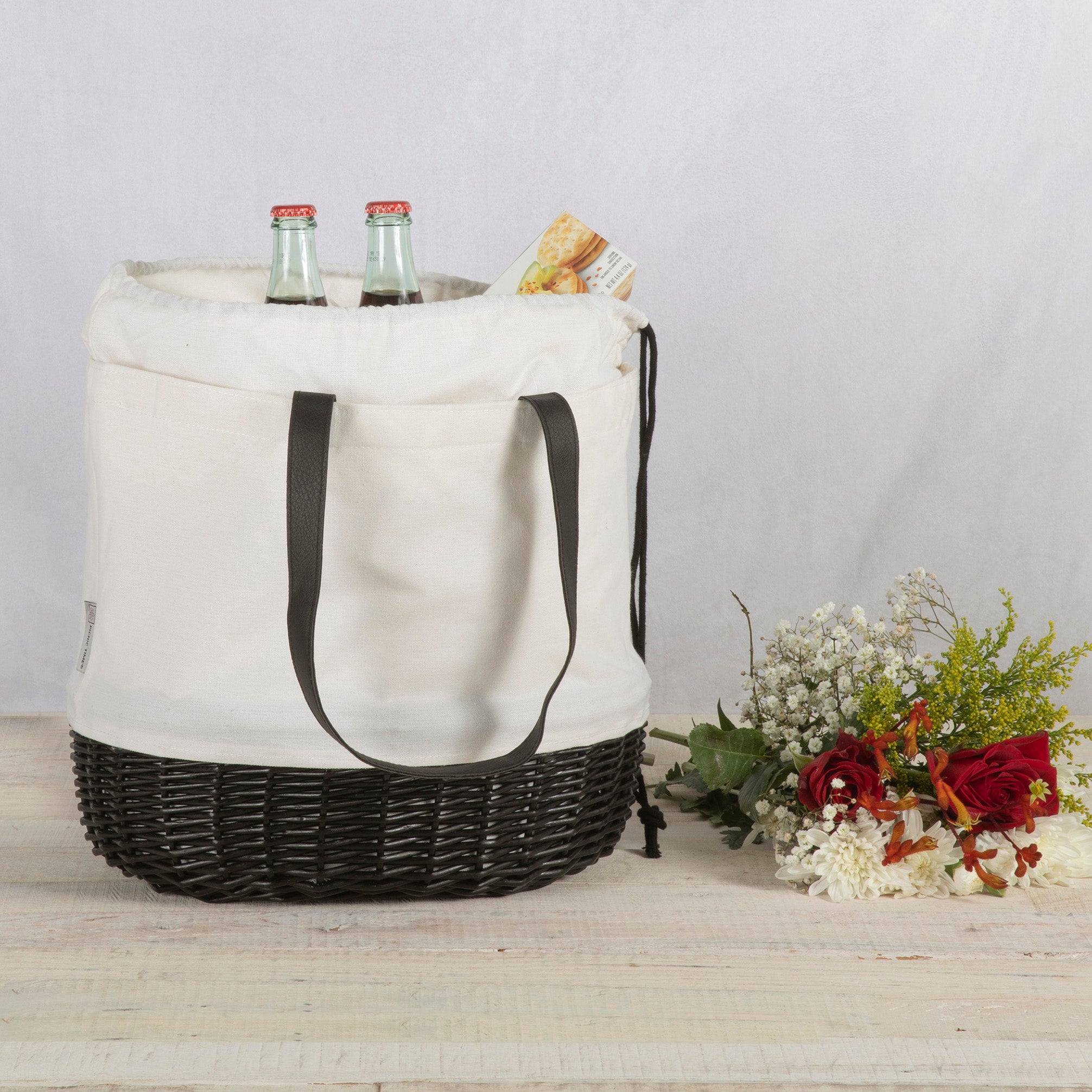 Coronado Canvas and Willow Basket Tote-Picnic Time Family of Brands