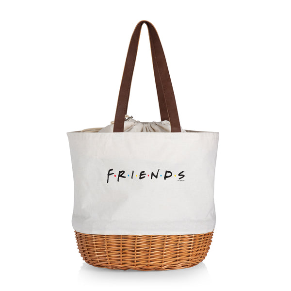 Friends - Coronado Canvas and Willow Basket Tote-Picnic Time Family of Brands