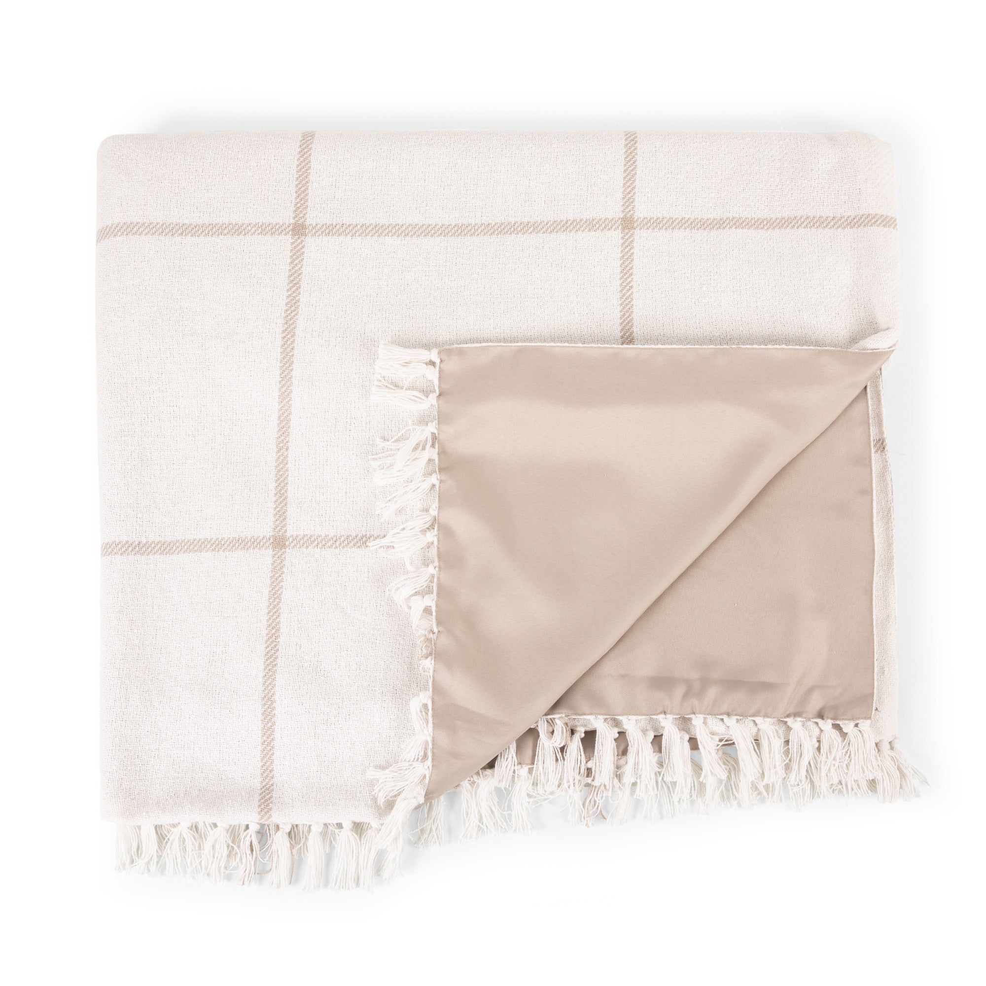 White & Taupe Windowpane