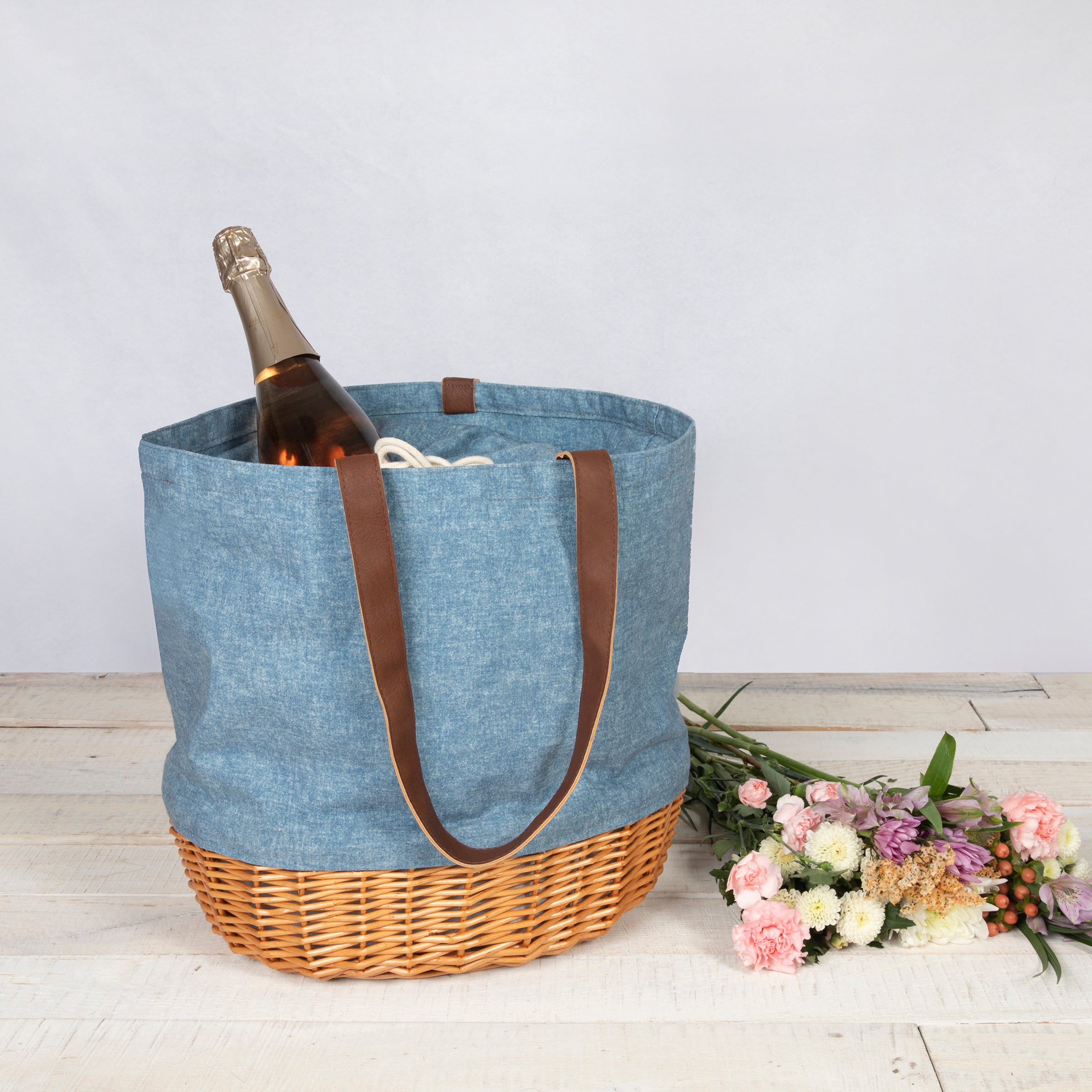 Coronado Canvas and Willow Basket Tote-Picnic Time Family of Brands