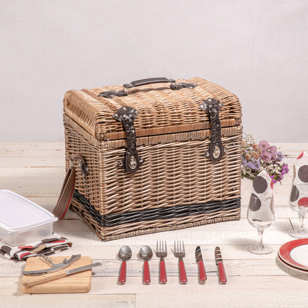 Moka Collection - Brown with Beige & Red Accents