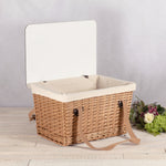 Beige Canvas with Brown Lid