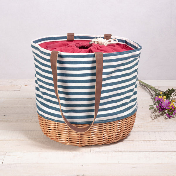 Coronado Canvas and Willow Basket Tote-Picnic Time Family of Brands