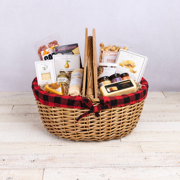 Country Basket with Gourmet Gift Pack-Picnic Time Family of Brands