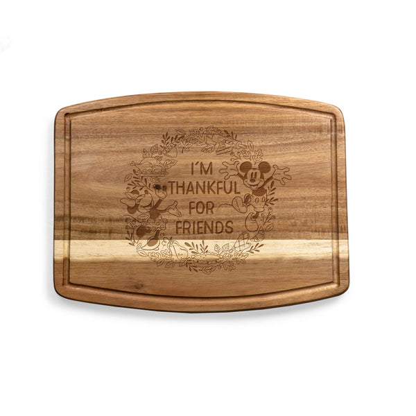 Mickey & Minnie Mouse Thanksgiving - Ovale Acacia Cutting Board-Picnic Time Family of Brands