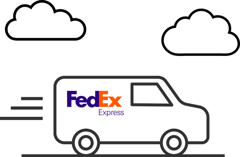 Illustration of FedEx van